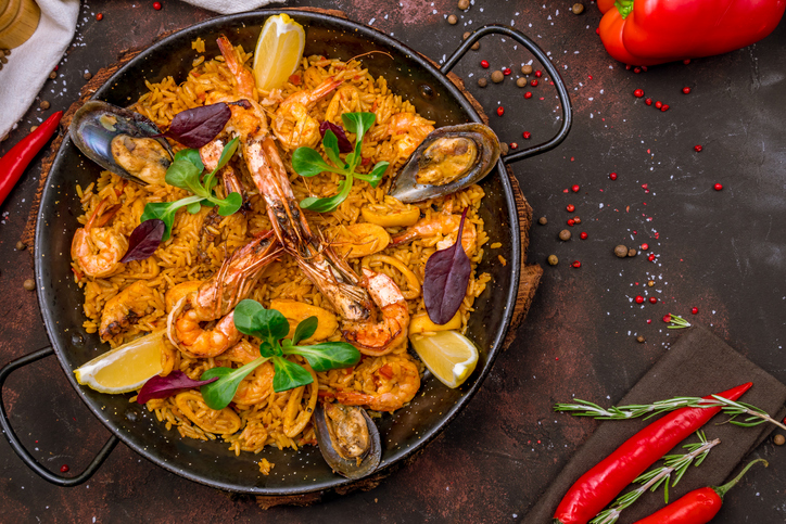 Paella mit Meeresfrüchten Foto i Stock Максим Крысанов