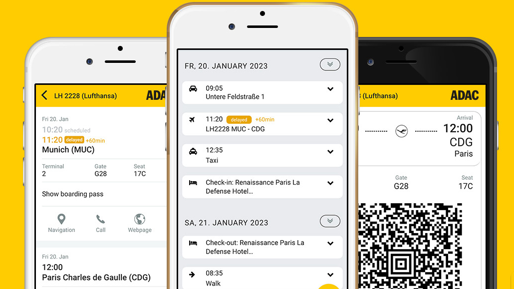 ADAC TMS Mobility App Display Foto ADAC Reisevertrieb