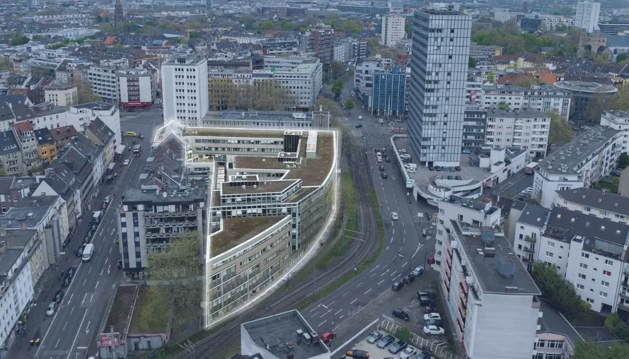 63dbfaebabed-Rendering-der-Aussena-Avison-Young- Rendering künftiges Meininger Hotel Köln Barbarossaplatz