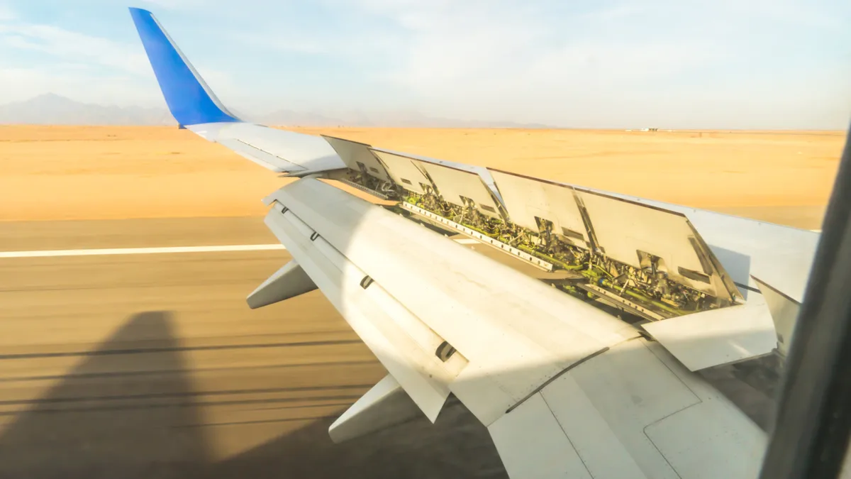 df6e9aff68c2-Flugzeug-Fluegel-Landung-Bremsklappen-iStock-Oleg-Prolat-1430041861 Flugzeug Flügel Landung Bremsklappen