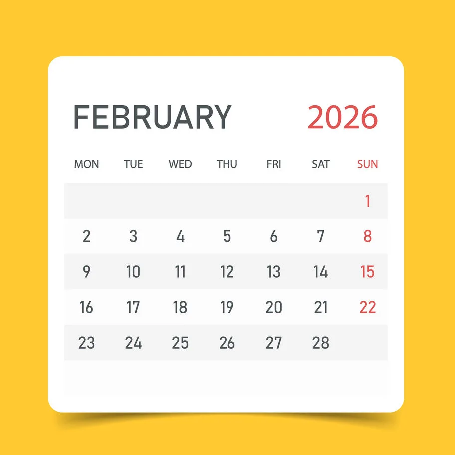 Kalender Kalenderblatt Februar