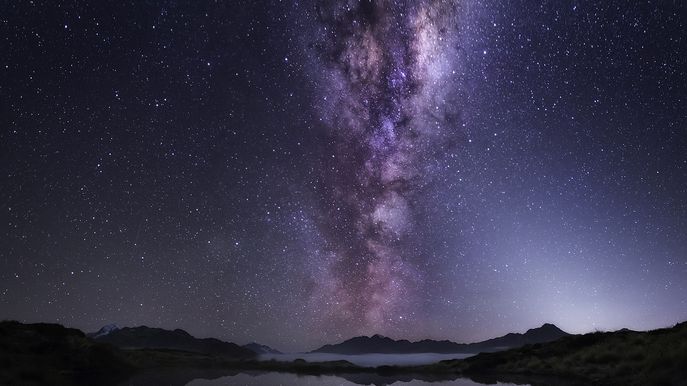 Neuseeland Nachthimmel über Red Tarns Aoraki Foto Lee Cook