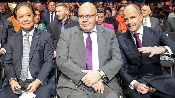ITB Datuk Mohamaddin bin Ketapi, Minister für Tourismus, Kunst und Kultur, Malaysia Peter Altmaier, Bundesminister für Wirtschaft und Energie Dr. Christian Göke Vorsitzender der Geschäftsführung der Messe Berlin ITB-Eröffnung