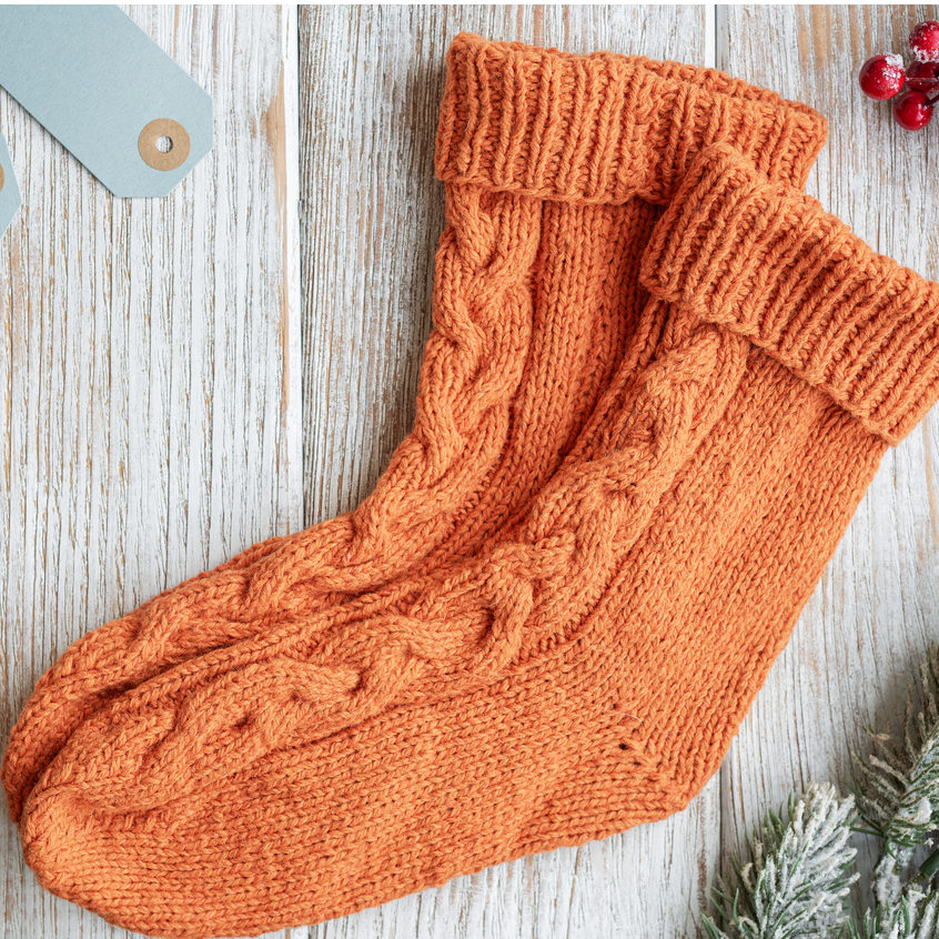 dicke Socken selbstgestrickt Weihnachtsgeschenk