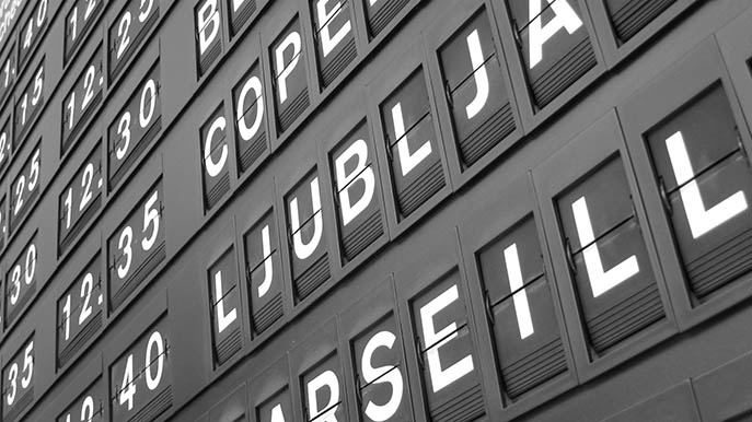 Anzeigentafel  Flughafen