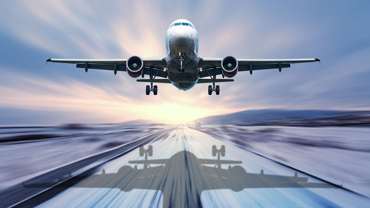 Flugzeug Schnee