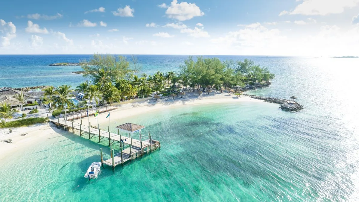 Sandals Companyweek Dienstag Bahamas Barefoot Cay Offshore Island Die vorgelagerte Insel Barefoot Cay ist wie eine Privatinsel für die Gäste des Sandals Royal Bahamian.