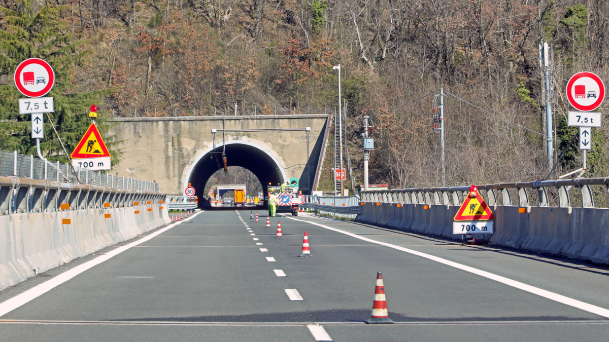 Italien Autobahn Baustelle