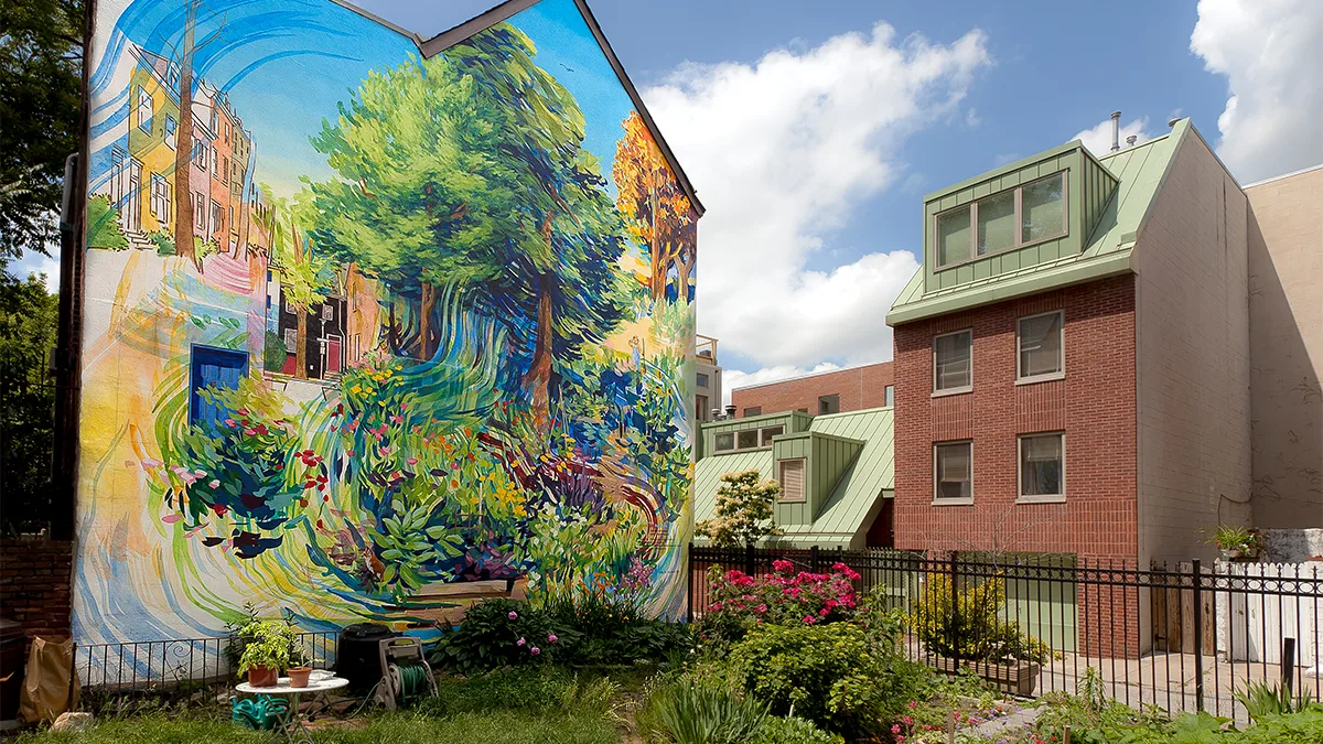 USA Philadelphia Mural Arts Garden of Delight by David Guinn Foto Steve Weinik USA Philadelphia Mural Arts Garden of Delight by David Guinn Foto Steve Weinik