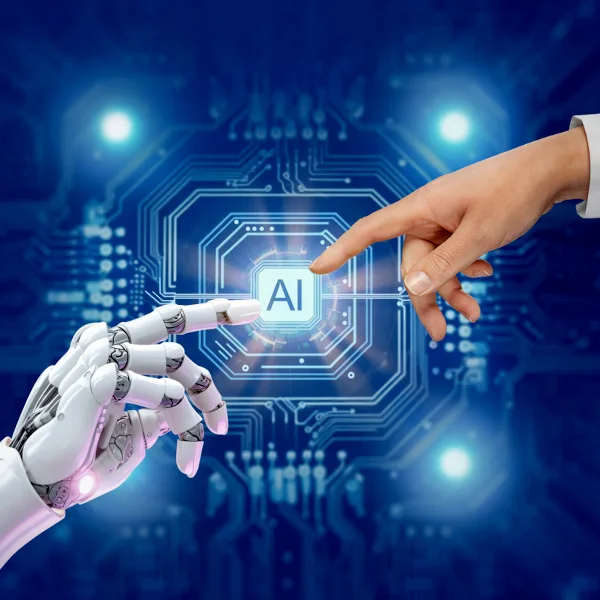 Künstliche Intelligenz Finger Mensch und Roboter iStock FotografieLink.jpg