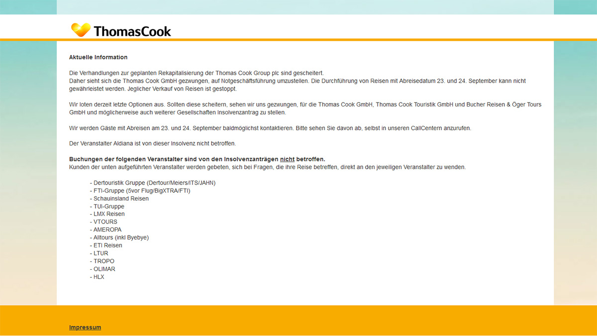 Thomas Cook Website