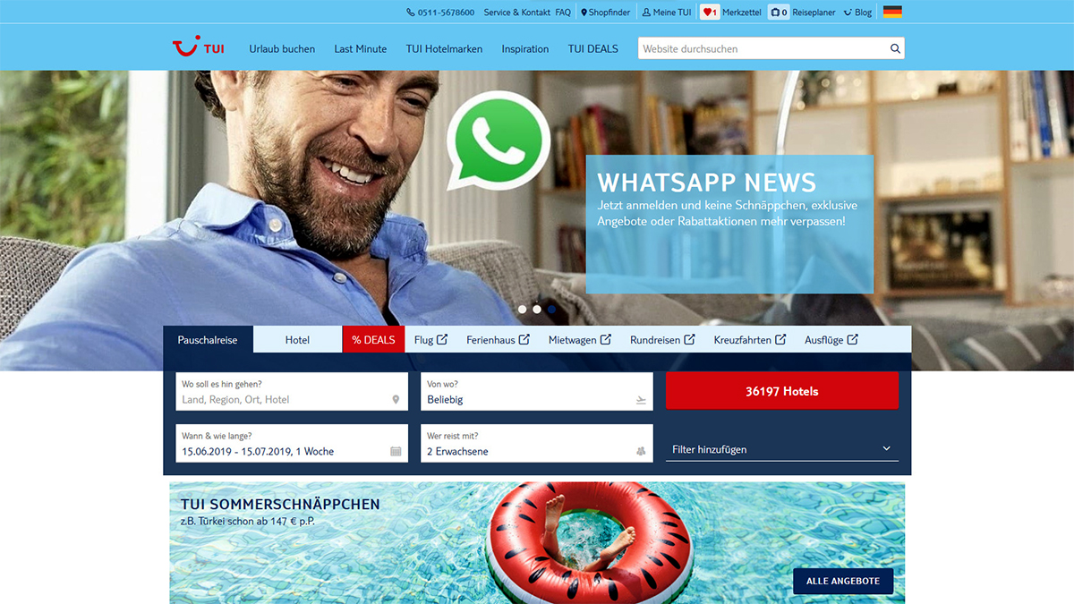 TUI Homepage