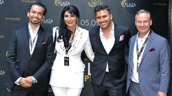 Plaza Hotelgroup Ihsan und Yonca Yalaz, Makler Iman Azizi und Projektentwickler Jürgen Paul Foto Helmut Heigert Plaza Hotelgroup Ihsan und Yonca Yalaz, Makler Iman Azizi und Projektentwickler Jürgen Paul Foto Helmut Heigert