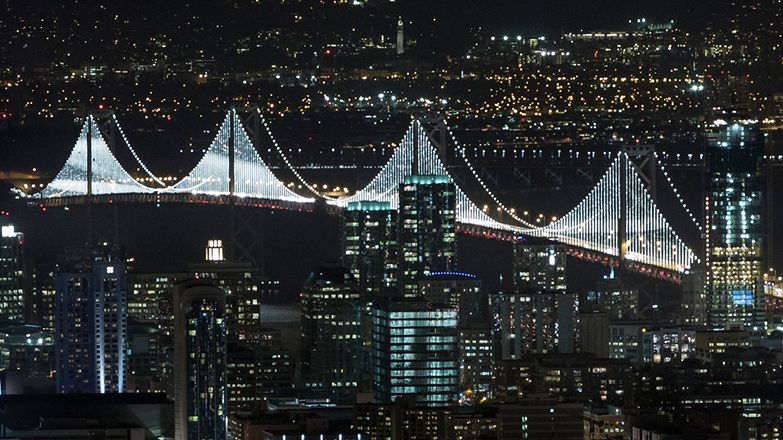 USA San Francisco Bay Bridge Foto Illuminate